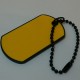 Larg steel ID tag covered with plastic