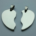 Stainless steel heart shape necklace 2parts